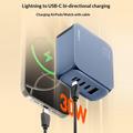 Ldnio Q8 100W GaN-hurtiglader - 3x USB-C, USB-A, Lightning - Blå