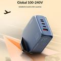 Ldnio Q8 100W GaN-hurtiglader - 3x USB-C, USB-A, Lightning - Blå