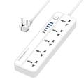 Ldnio SC5614 stikkontaktliste med 5 stikkontakter og 6 USB-porter - 2m, EU-stikkontakt