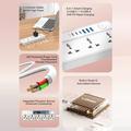 Ldnio SC5614 stikkontaktliste med 5 stikkontakter og 6 USB-porter - 2m, EU-stikkontakt