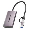 Lemorele AC02L videokort - USB-C/USB-A, 4K 60Hz - Grå