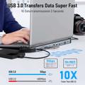 Lemorele TC28 12-i-1 USB-C-hub / dokkingstasjon - sølv / grå