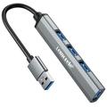 Lemorele TC53 Compact 4-i-1 USB 3.0-hub – grå
