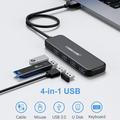 Lemorele TC55 Slim 4-porters USB 3.0-hub - svart