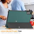 Lenovo Idea Tab Pro Gen 2 Tri-Fold Series Smart Folio-etui - svartgrønn