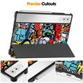 Lenovo Yoga Tab Plus Tri-Fold Series Smart Folio-deksel - Graffiti