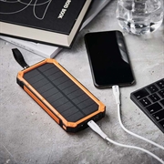 Lippa 10000mAh solcelle-energibank - 2x USB-A - svart