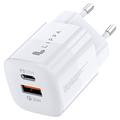 Lippa 33W PD & QC GaN Wall Charger - USB-C, USB-A - White