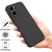 OnePlus Nord CE6 Flytende silikon-deksel med håndstropp - Svart