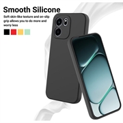 OnePlus Nord CE6 Flytende silikon-deksel med håndstropp - Svart