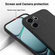 OnePlus Nord CE6 Flytende silikon-deksel med håndstropp - Svart