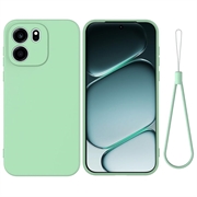 OnePlus Nord CE6 Flytende silikon-deksel med håndstropp - Grønn