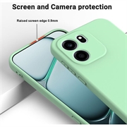 OnePlus Nord CE6 Flytende silikon-deksel med håndstropp - Grønn
