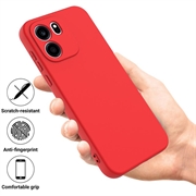 OnePlus Nord CE6 Flytende silikon-deksel med håndstropp - Rød
