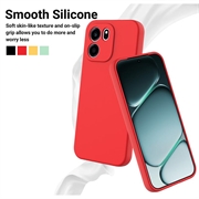 OnePlus Nord CE6 Flytende silikon-deksel med håndstropp - Rød