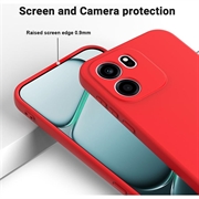 OnePlus Nord CE6 Flytende silikon-deksel med håndstropp - Rød