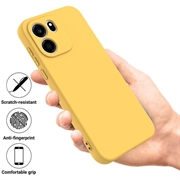 OnePlus Nord CE6 Flytende silikon-deksel med håndstropp - Gul