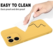 OnePlus Nord CE6 Flytende silikon-deksel med håndstropp - Gul