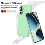 Samsung Galaxy S27 Flytende silikon-deksel med håndstropp - Grønn