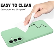 Samsung Galaxy S27 Flytende silikon-deksel med håndstropp - Grønn