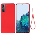 Samsung Galaxy S21 5G Liquid Silikondeksel - Rød