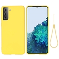 Samsung Galaxy S21 5G Liquid Silikondeksel - Gul