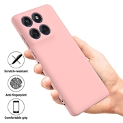 Motorola Edge 70 Flytende silikon-deksel med håndstropp - Rosa