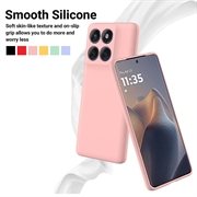 Motorola Edge 70 Flytende silikon-deksel med håndstropp - Rosa