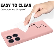 Motorola Edge 70 Flytende silikon-deksel med håndstropp - Rosa