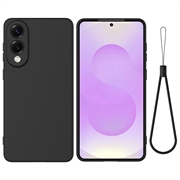 Samsung Galaxy S25 Edge Flytende silikon-deksel med håndstropp