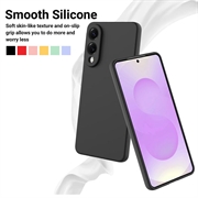 Samsung Galaxy S25 Edge Flytende silikon-deksel med håndstropp - svart