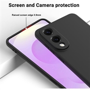 Samsung Galaxy S25 Edge Flytende silikon-deksel med håndstropp - svart