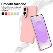 Samsung Galaxy S25 Edge Flytende silikon-deksel med håndstropp - Rosa