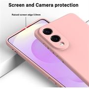 Samsung Galaxy S25 Edge Flytende silikon-deksel med håndstropp - Rosa