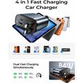 Lisen B104 4-i-1-billader med uttrekkbare USB-C- og Lightning-kabler - 45W