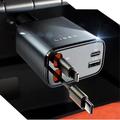 Lisen B104 4-i-1-billader med uttrekkbare USB-C- og Lightning-kabler - 45W