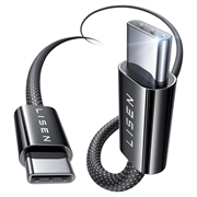 Lisen flettet USB-C til USB-C kabelsett - 60W, 3A, 5 stk. - Svart