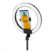 LogiLink AA0156 LED-ringlys med selfiestick/stativ og fjernutløser