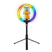 LogiLink AA0156 LED-ringlys med selfiestick/stativ og fjernutløser