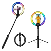 LogiLink AA0156 LED-ringlys med selfiestick/stativ og fjernutløser