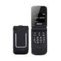 Long-CZ J9 Mini Flip Mobiltelefon - GSM, Bluetooth - Svart