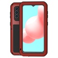 Love Mei Powerful Samsung Galaxy A32 5G/M32 5G Hybrid-deksel - Rød