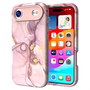 iPhone Air Luksuriøst marmor hybrid-deksel - Rosa / Gull