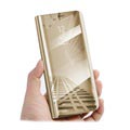 Luxury Mirror View iPhone 7/8/SE (2020)/SE (2022) Flip-deksel - Gull