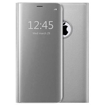 Luxury Series Mirror View iPhone 7 Plus / 8 Plus Flip-deksel - Sølv
