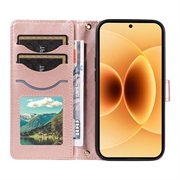 Xiaomi 17 Luksuriøst Vattert Lommeboketui - Roségull