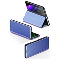 Luxury Series Mirror View Samsung Galaxy Z Fold3 5G Flip-deksel - Blå