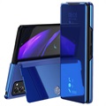 Luxury Mirror View Samsung Galaxy Z Fold2 5G Flip-deksel - Blå