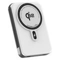 M01B 10000mAh MagSafe-powerbank med innebygd USB-C-kabel - hvit
