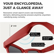 M01S AI-smarte briller med sanntidsoversettelse og HD-kamera - rød